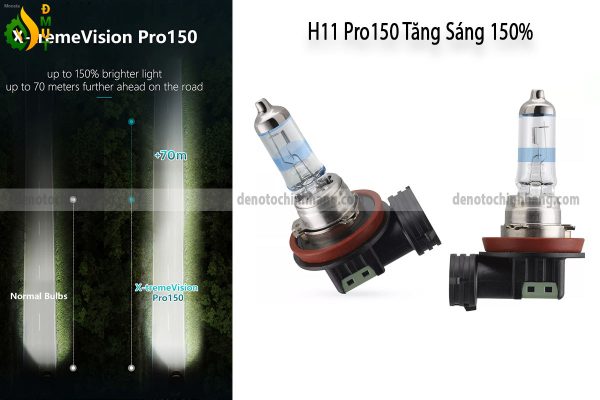 Hình ảnh 03 của Đèn Oto Tăng Sáng H11 Halogen Philips Pro150 X-TremeVision +150% Chính Hãng