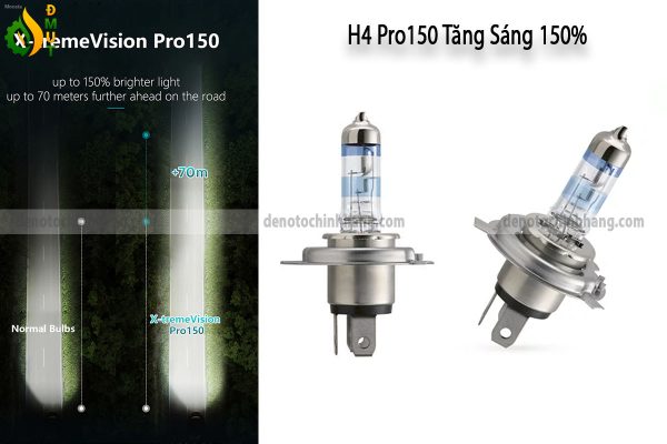 Hình ảnh 04 của Đèn Oto Tăng Sáng H4 Halogen Philips Pro150 X-TremeVision +150% Chính Hãng