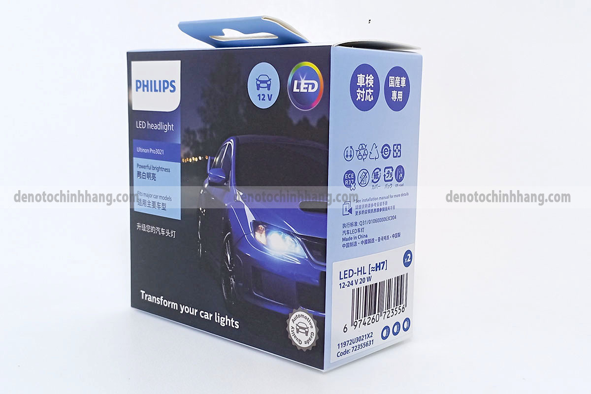 Đèn led cos far oto Philips Pro3021 Chân H7 chính hãng - hình 4