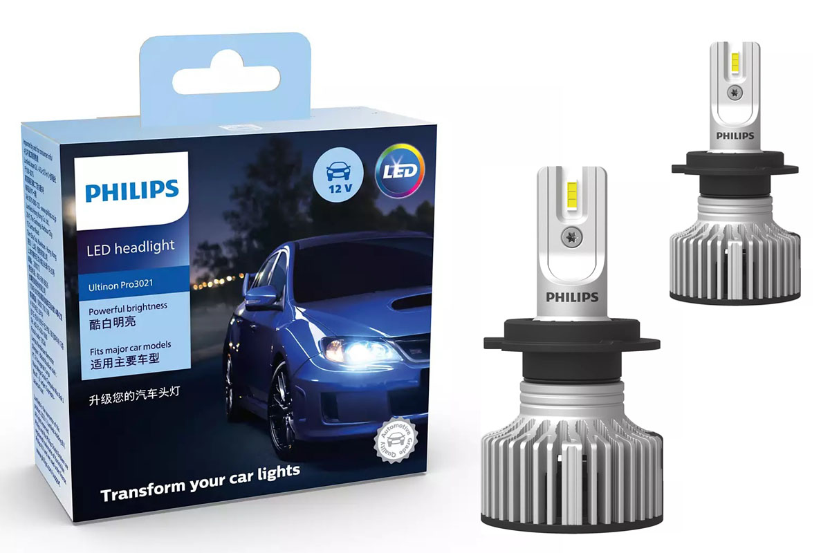 Đèn led oto h7 philips ultinon pro3021 chính hãng có hiệu suất chiếu sáng mạnh mẽ và tuổi thọ gấp 4 lần bóng halogen - Hình 1